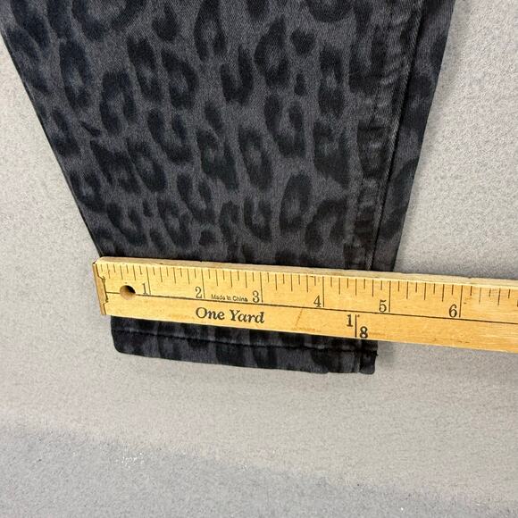 Democracy Jeans Women's 8 Black Grey Leopard Moto Skinny Cheetah Slim Preppy - Picture 14 of 14